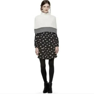 {Thakoon} By Design Nation Ribbed Mocneck Caplet in English Lace/Grey - L/XL